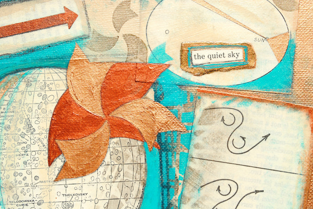 ©2013 Mary C. Nasser, The Quiet Sky (detail), mixed-media/acrylic on canvas, 8 x 10 inches