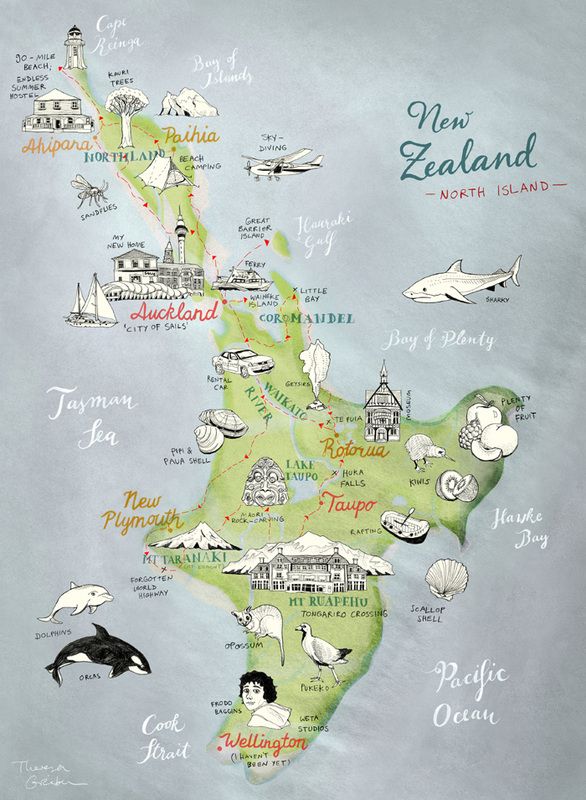 Map of New Zealand's North Island