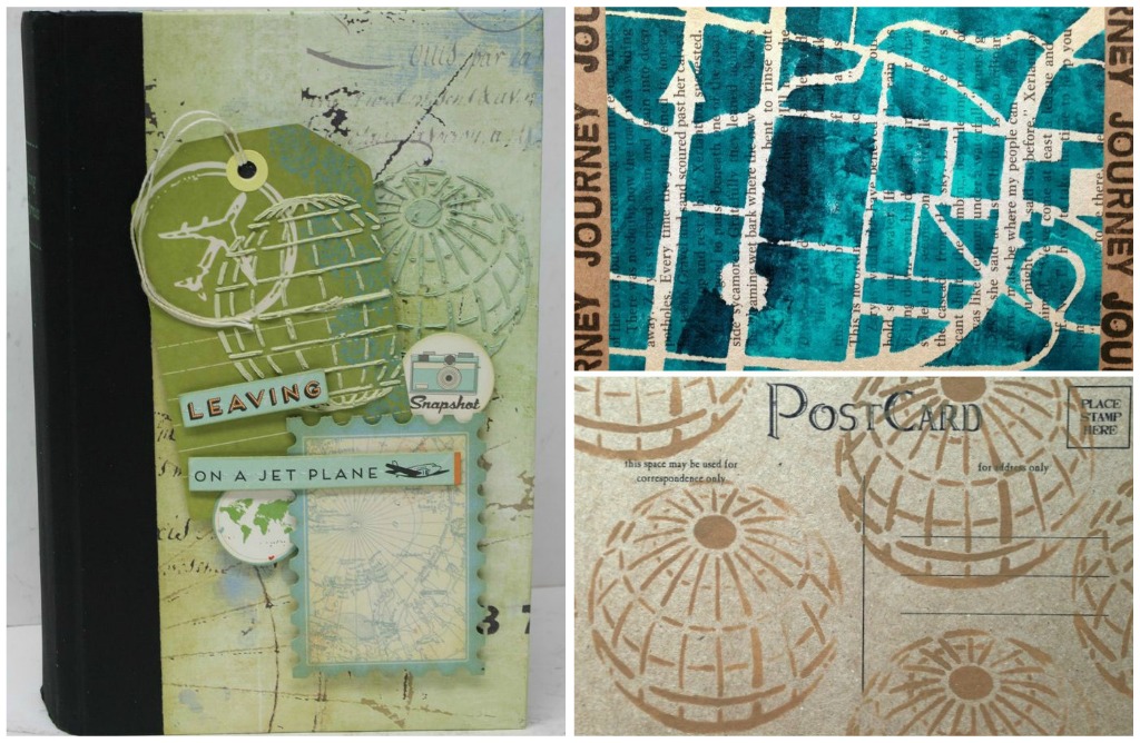 Altered book Nancy Wethington and postcards by Maria McGuire