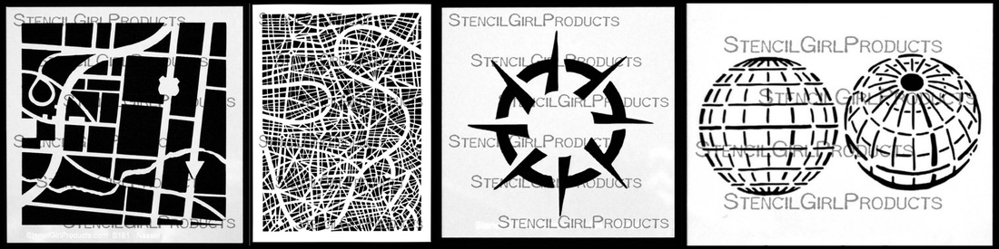 StencilGirl Map Stencils by Mary C. Nasser