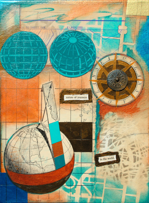 ©2013 Mary C. Nasser, Nature of Journeys, mixed-media/acrylic on canvas, 9 x 12 inches
