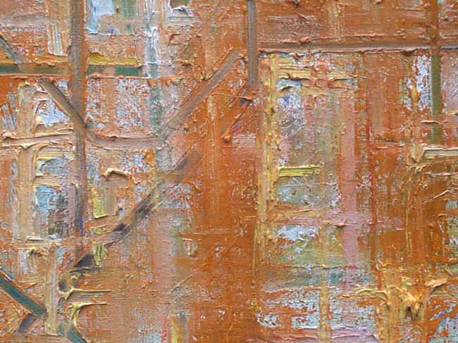 Study of the London Underground (detail), oil on canvas