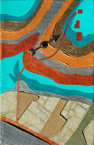 ©2012 Mary C. Nasser, Formlines, mixed-media/acrylic on canvas, 4 x 6 inches