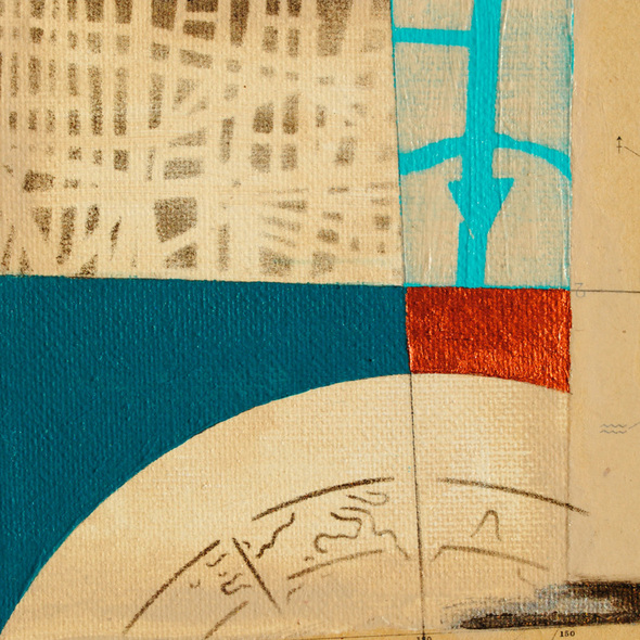 ©2014 Mary C. Nasser, Orbits (detail), mixed-media/acrylic on canvas, 9 x 12 inches