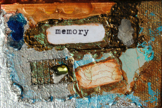 ©2012 Mary C. Nasser, Memory, mixed-media/encaustic on canvas, 2 x 3 inches