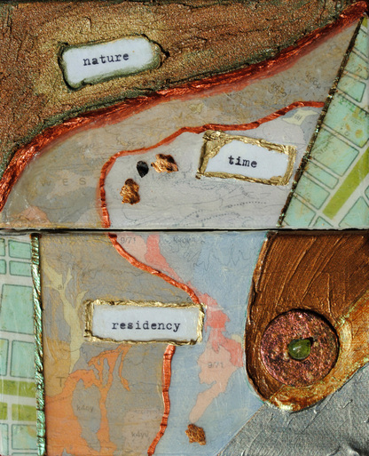 ©2012 Mary C. Nasser, Residency, diptych, mixed-media/acrylic on canvas, 5 x 6 inches