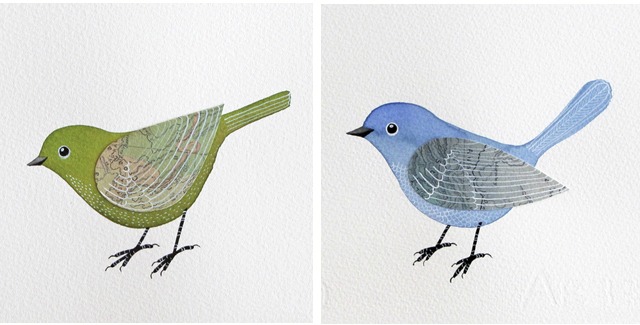 Watercolor Birdies by Geninne Zlatkis