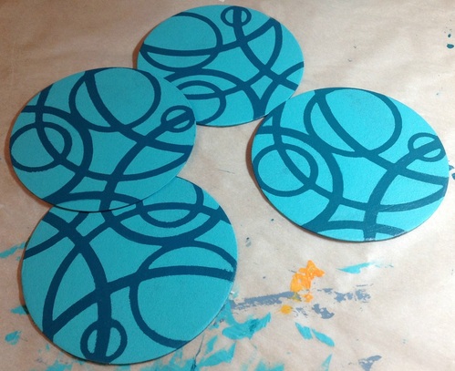 DIY Stenciled Coasters