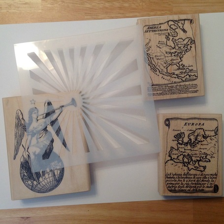 stencils and rubber stamps