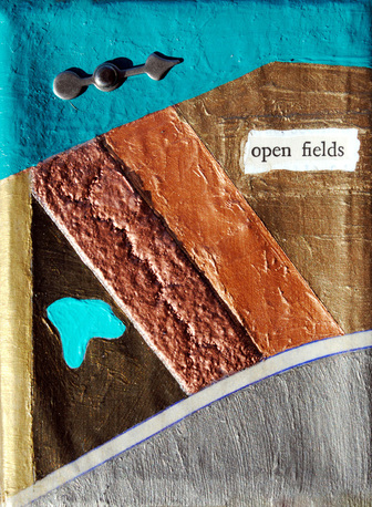 ©2013 Mary C. Nasser, Open Fields, mixed-media/acrylic on canvas, 3 x 4 inches