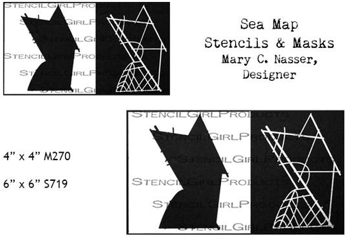 StencilGirl Sea Map Stencils & Masks designed by Mary C. Nasser