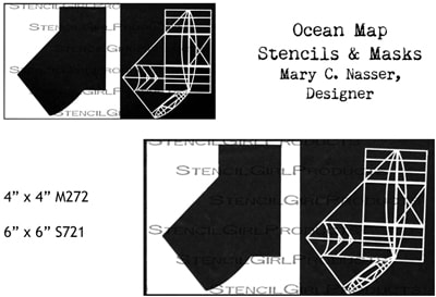 StencilGirl Ocean Map Stencils & Masks designed by Mary C. Nasser