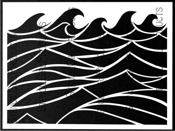 Making Waves Stencil at StencilGirl Products